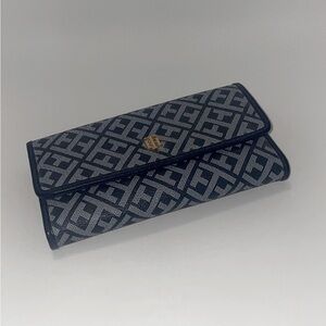 Tommy Hilfiger Blue Monogrammed Clutch Wallet
